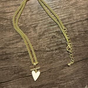 Uncommon James Gold-Tone Heart Pendant Necklace with Cream Enamel Accent